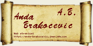 Anda Brakočević vizit kartica